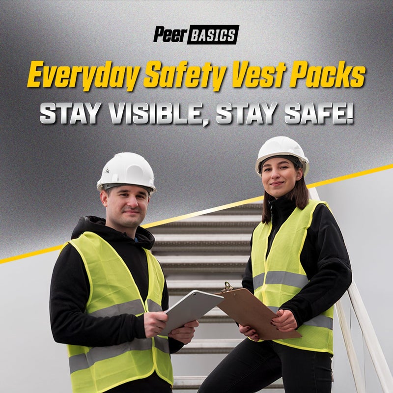 PeerBasics Safety Vests 5 Pack - Orange Reflective High Visibility, Men Women - Image 2